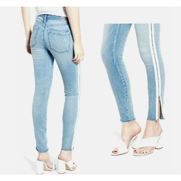 BlankNYC The Great Jones Mid Rise Zipper Trim Skinny Jeans Slumlord Blue Size 27 - Picture 12 of 12